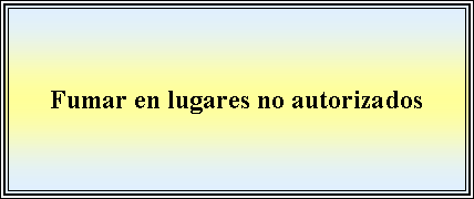 Cuadro de texto: Fumar en lugares no autorizados